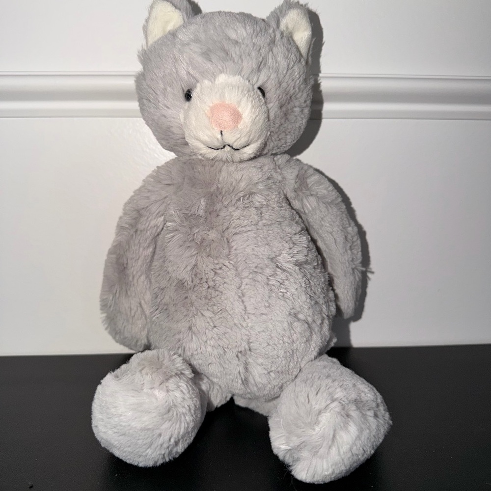 Jellycat Gray and White Plush Cat Toy